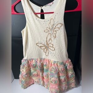 Baby Sara by Sara Sara tank drop waisted dress flower and butterfly size 6X